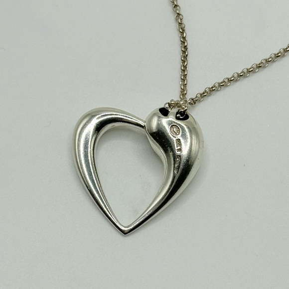 Georg Jensen Signed 2006 Karin Rashid Design Heart Pendant 925 Necklace 18 in - Picture 3 of 6
